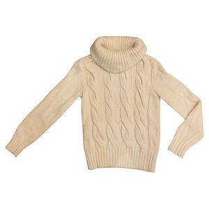 See By Chloe Cream Cable Knit Turtleneck Sweater